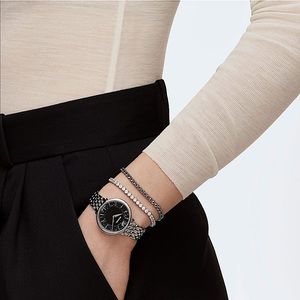 Swarovski Tennis Deluxe bracelet, Round, Gray